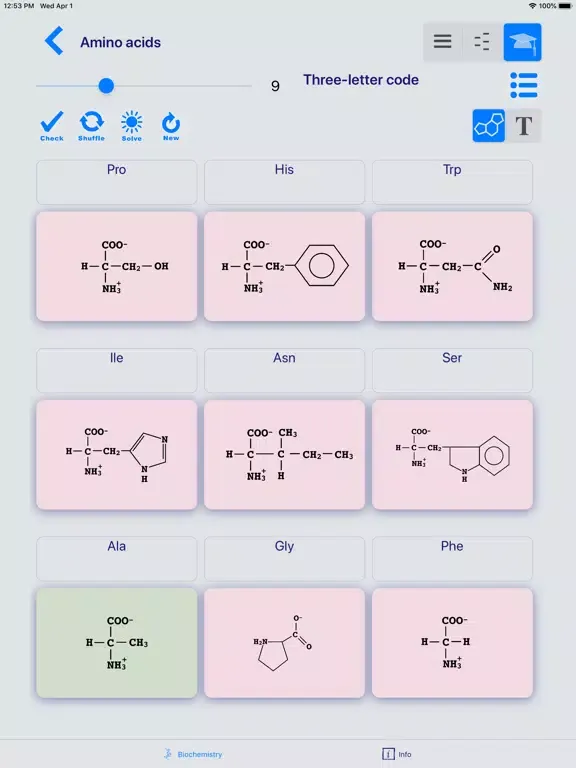Tangkapan layar Biochemistry One iPad 