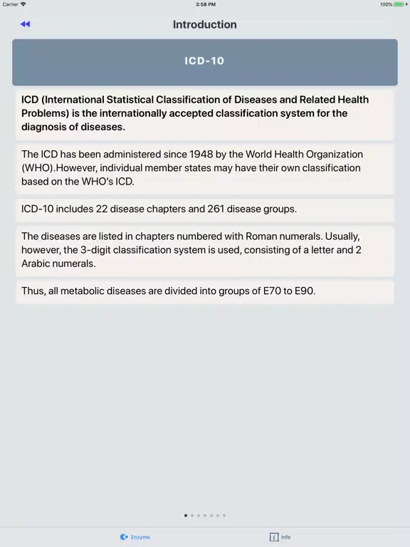 Enzyme Defects iPad  Screenshots