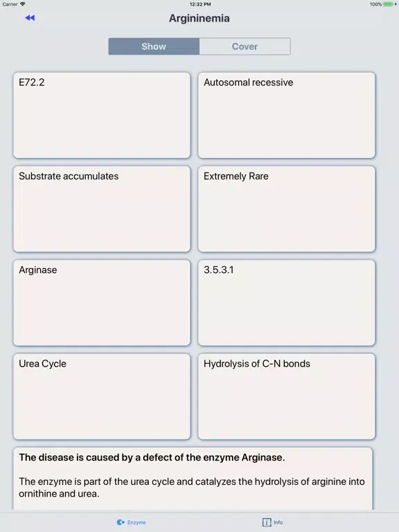 Enzyme Defects iPad  Screenshots