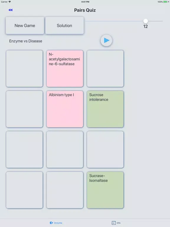 Enzyme Defects iPad  Screenshots