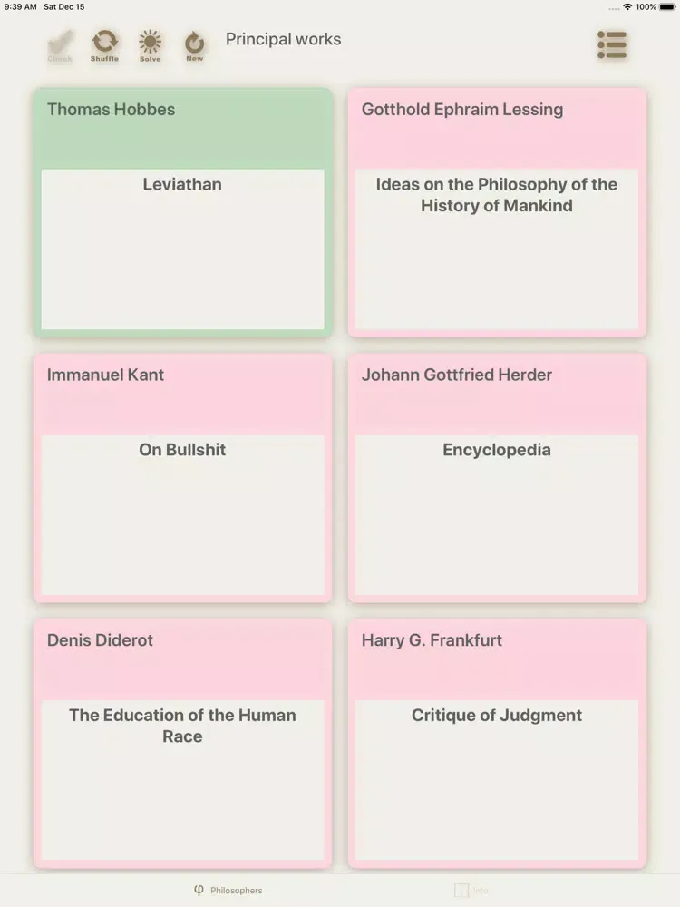 Thinkers iPad  Screenshots