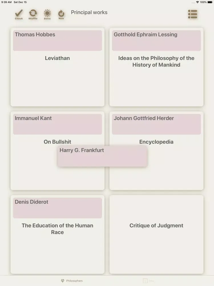 Thinkers iPad  Screenshots