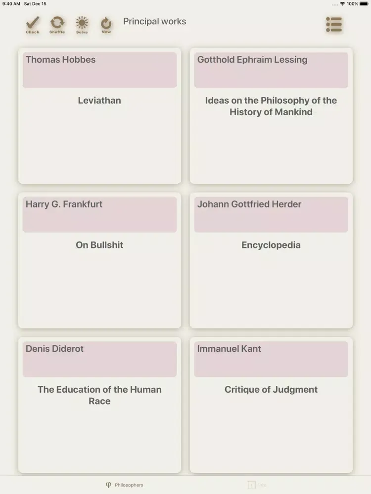 Thinkers iPad  Screenshots