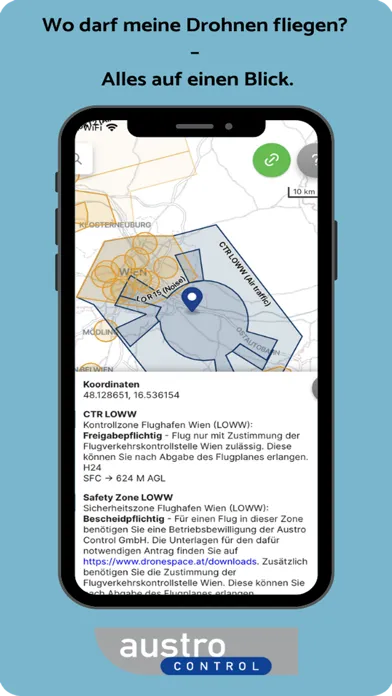 Screenshot di Austro Control Dronespace