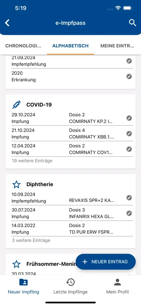 e-Impfdoc Screenshots