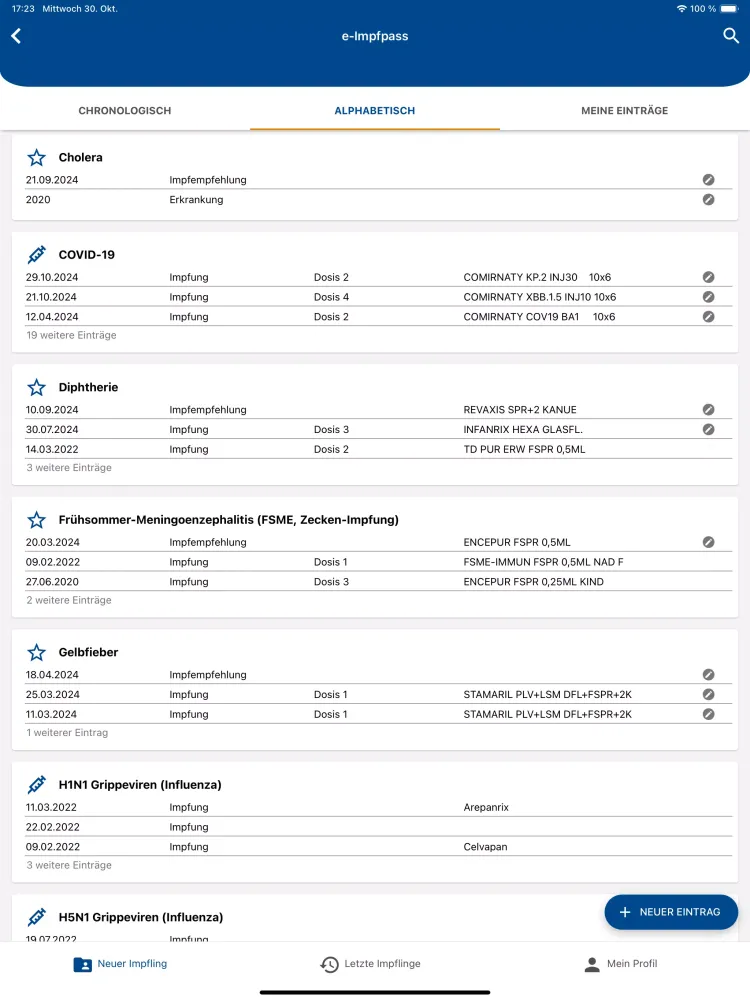 e-Impfdoc Screenshots