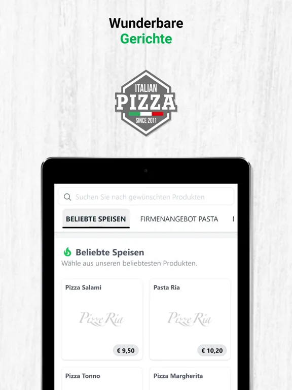 Ảnh chụp màn hình của Pizze Ria Wien iPad 