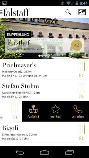 Restaurantguide Falstaff Screenshots