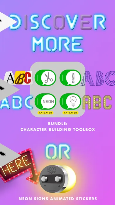 Neon Letters Stickers Animated Ekran Görüntüleri