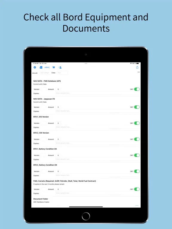 OpsControl Sheet for Aviation iPad Screenshots