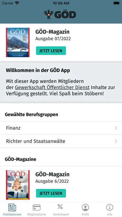 Capturas de pantalla de GÖD App