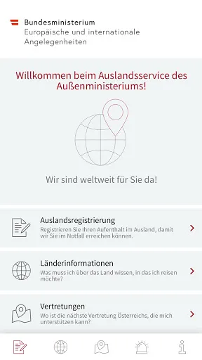 Auslandsservice Screenshots