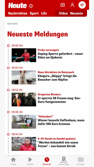 Tangkapan layar HEUTE – Die Tageszeitung