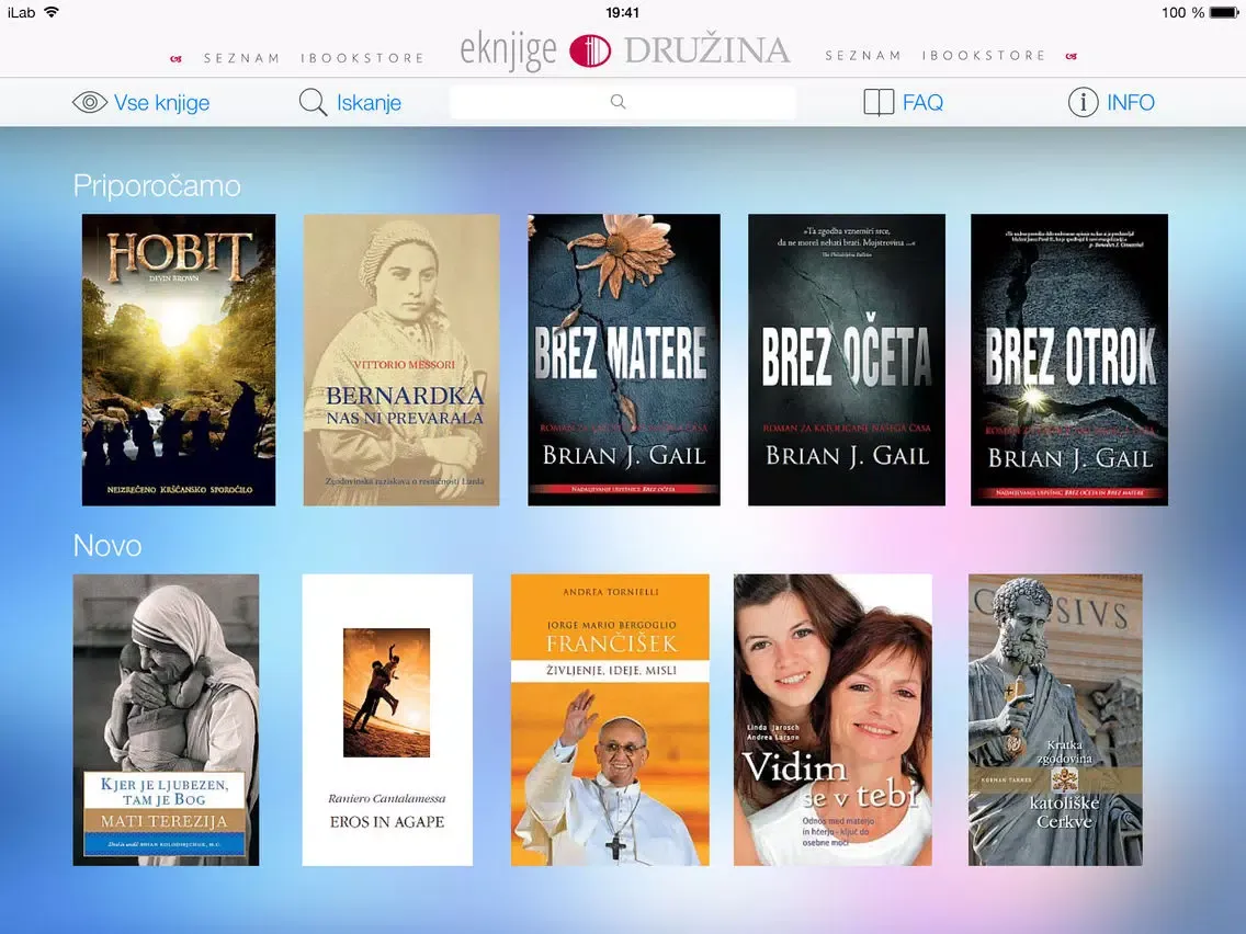 Screenshot di eKnjige Družina iPad 