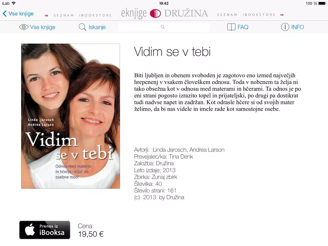 Screenshot di eKnjige Družina iPad 