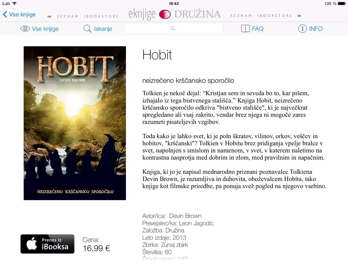Screenshot di eKnjige Družina iPad 