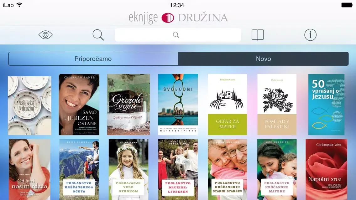 Screenshot di eKnjige Družina