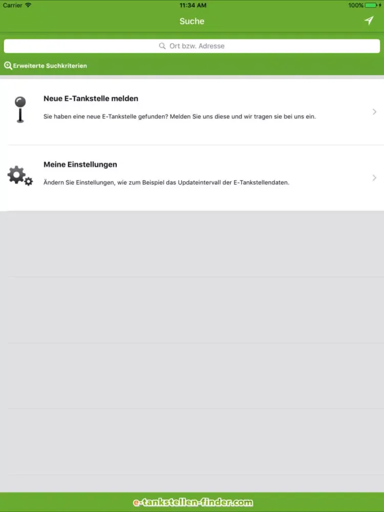 Zrzuty ekranu E-Tankstellen iPad 