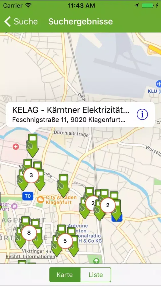 Zrzuty ekranu E-Tankstellen
