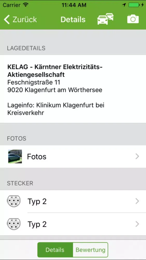 Zrzuty ekranu E-Tankstellen