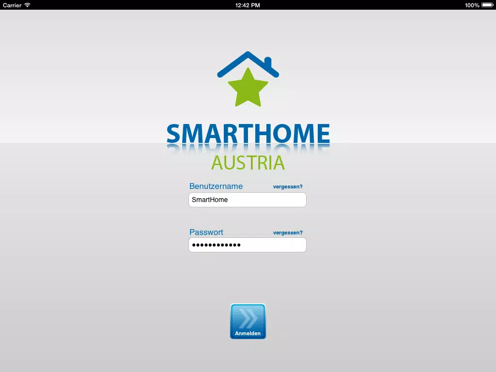 Zrzuty ekranu SmartHome Austria iPad 