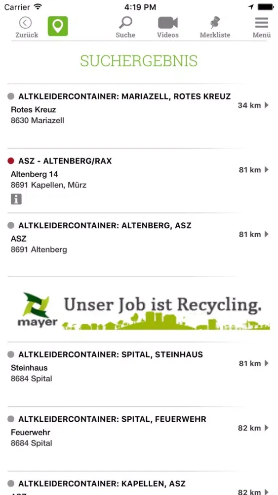 Ảnh chụp màn hình của Abfall ABC Steiermark