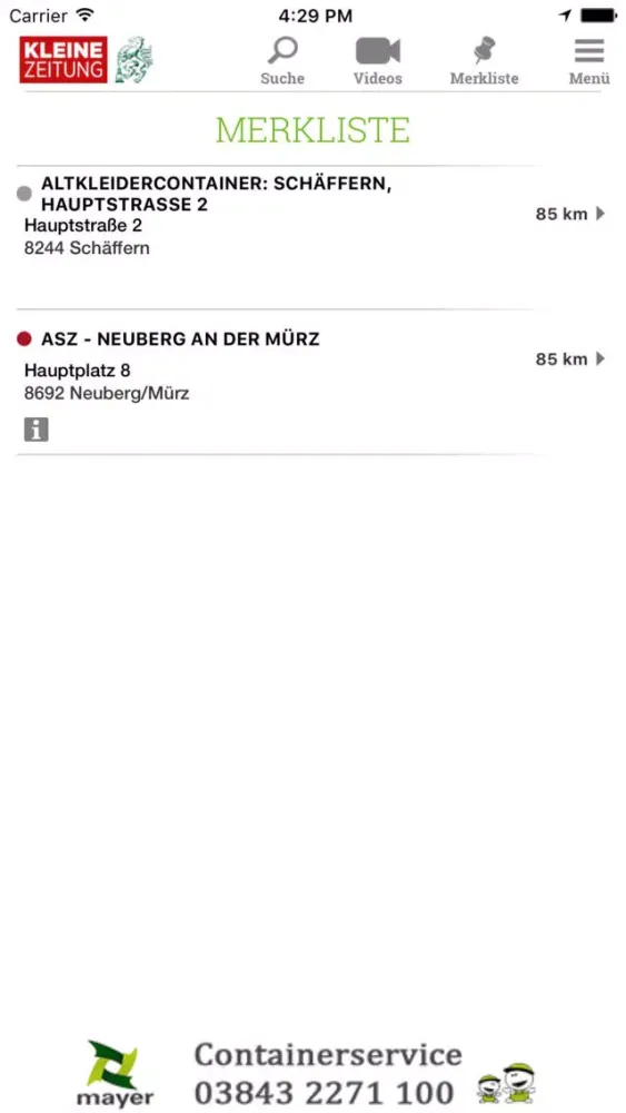 Ảnh chụp màn hình của Abfall ABC Steiermark