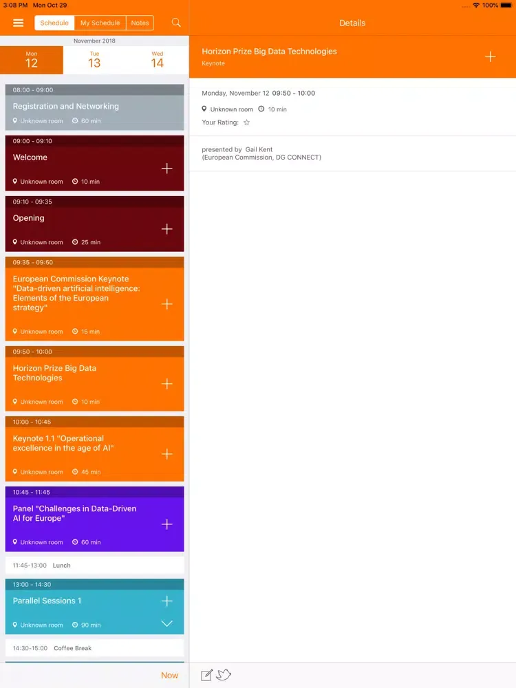 EBDVF Conference Assistant iPad  Screenshots