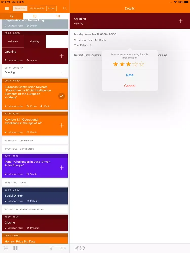 EBDVF Conference Assistant iPad  Screenshots