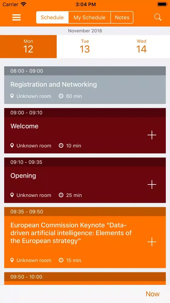 EBDVF Conference Assistant Screenshots