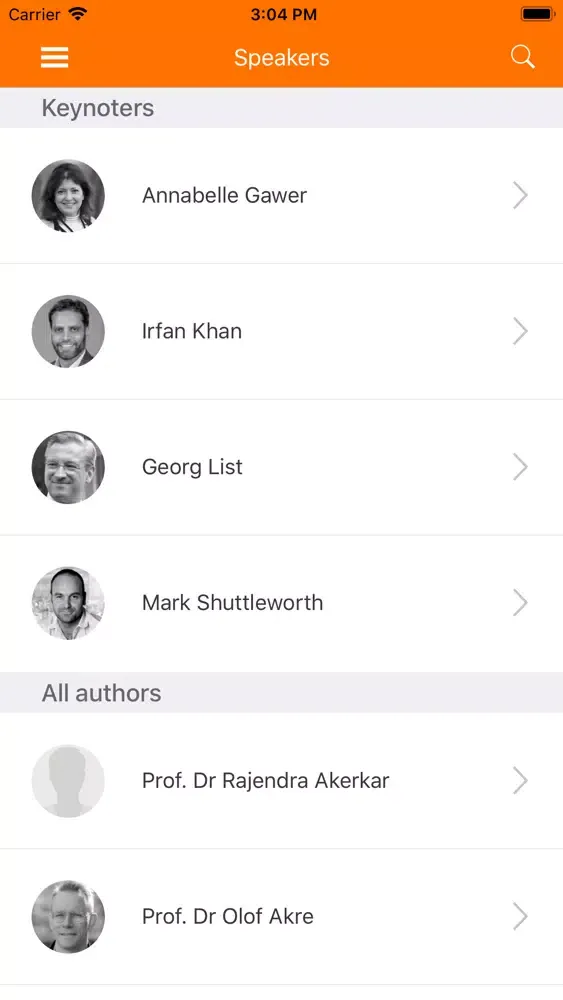 EBDVF Conference Assistant Screenshots
