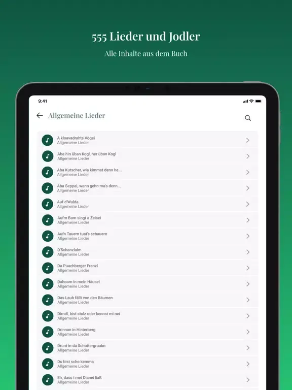 Ảnh chụp màn hình của Lieder- und Jodlerschatztruhe iPad 