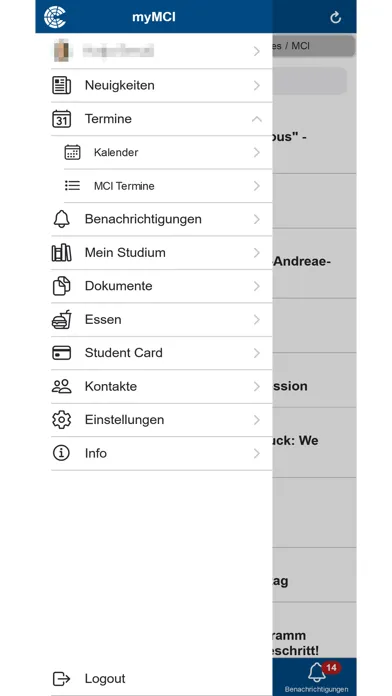 Screenshot di myMCI - University Service App