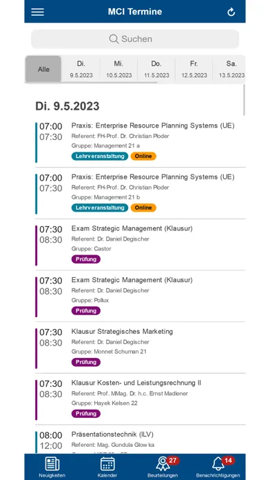 Screenshot di myMCI - University Service App