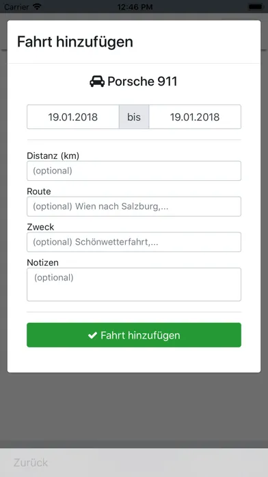 Capturas de pantalla de Oldtimer Fahrtenbuch