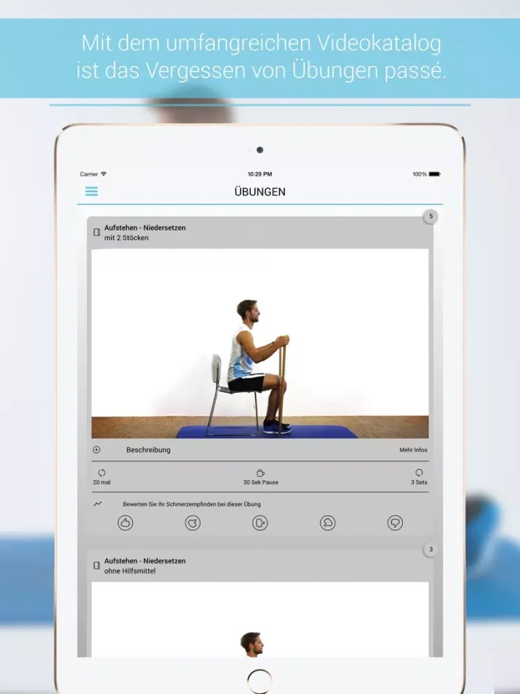 iPhysio - train yourself iPad  Screenshots