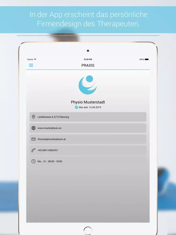 iPhysio - train yourself iPad  Screenshots