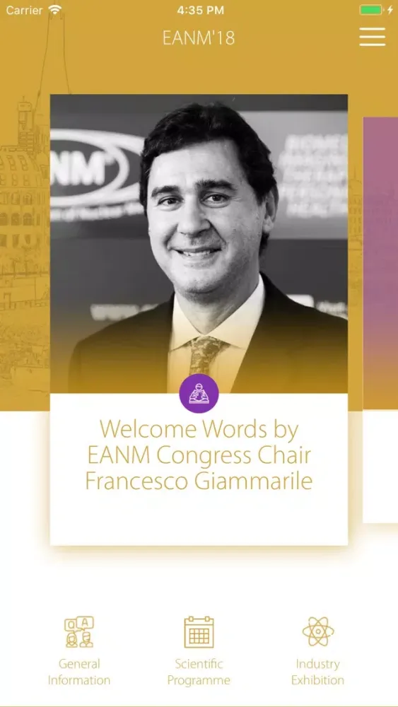 ภาพหน้าจอของ EANM'18 Congress App
