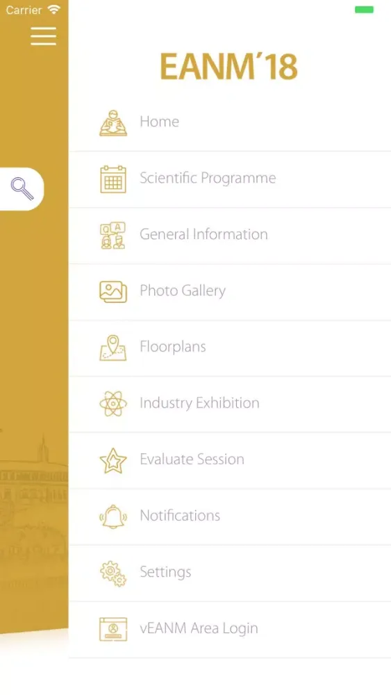 ภาพหน้าจอของ EANM'18 Congress App