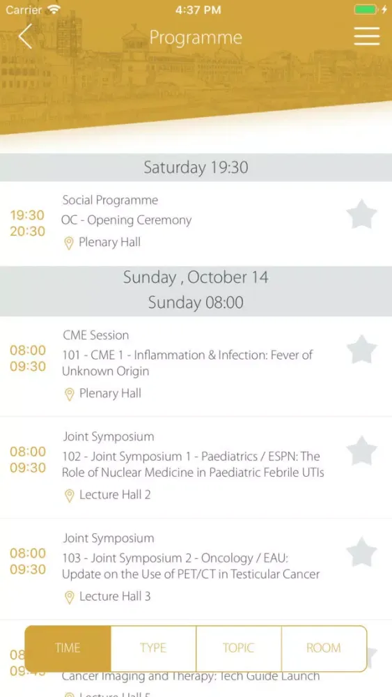 ภาพหน้าจอของ EANM'18 Congress App