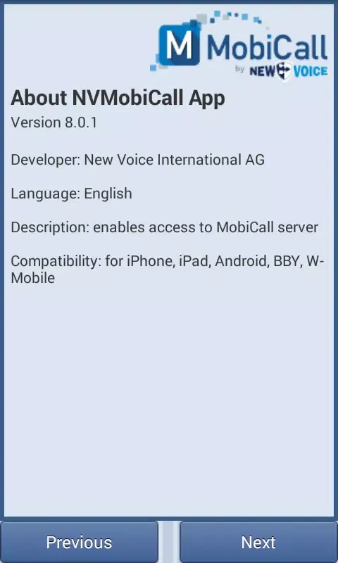 NVMobiCall Screenshots