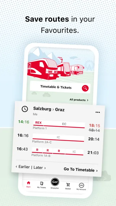 Ảnh chụp màn hình của ÖBB Tickets