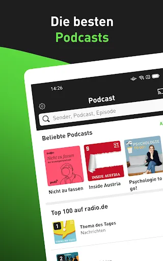 Screenshot di radio.net - radio and podcast