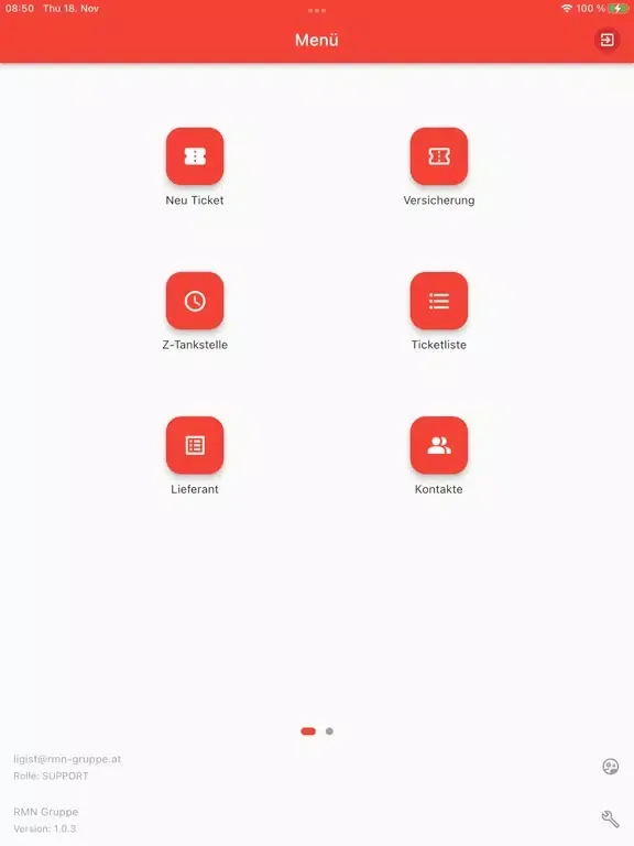 Capturas de tela do RMN Gruppe iPad 