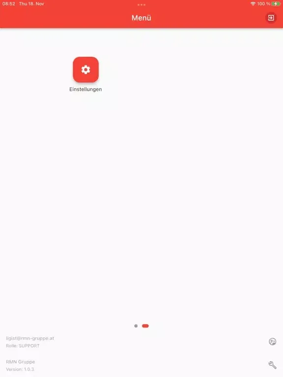Capturas de tela do RMN Gruppe iPad 