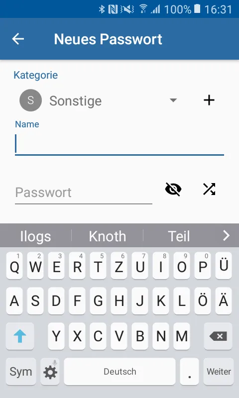 Captures d'écran de NFC Password Safe