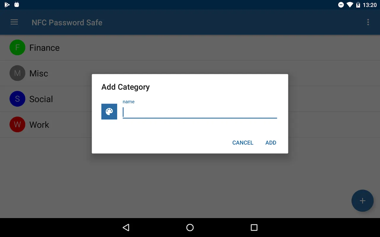Captures d'écran de NFC Password Safe