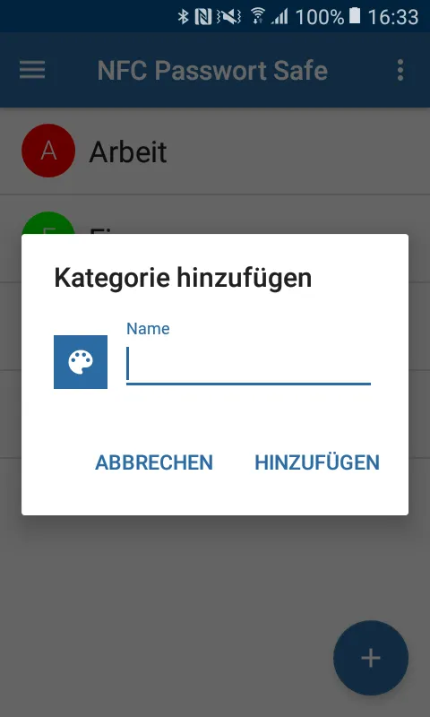 Captures d'écran de NFC Password Safe