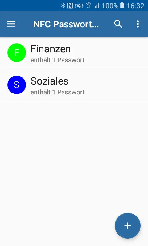 Captures d'écran de NFC Password Safe