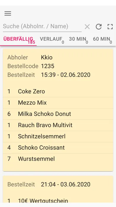 Online Bestellmanager應用截圖